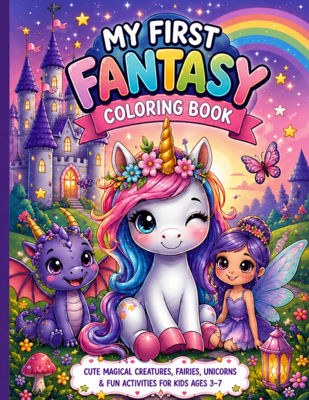 My First Fantasy Coloring Book: Cute Magical Creatures, Fairies, Unicorns & Fun Activities for Kids Ages 3–7