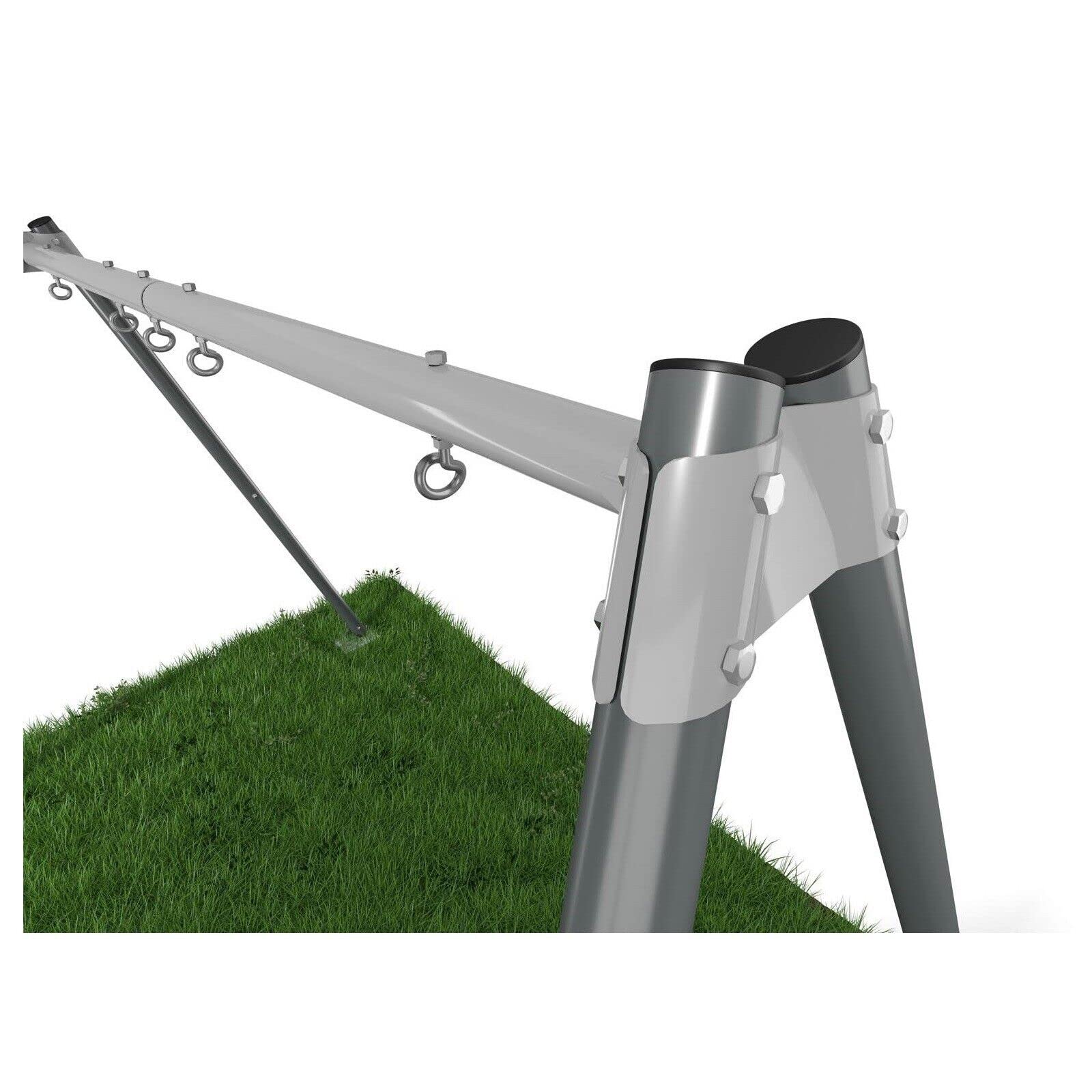 QLS Struttura in acciaio per altalena doppia e amaca 310 cm | Struttura in tubo d'acciaio Ø60 mm, per altalene e amache, carico fino a 200 kg