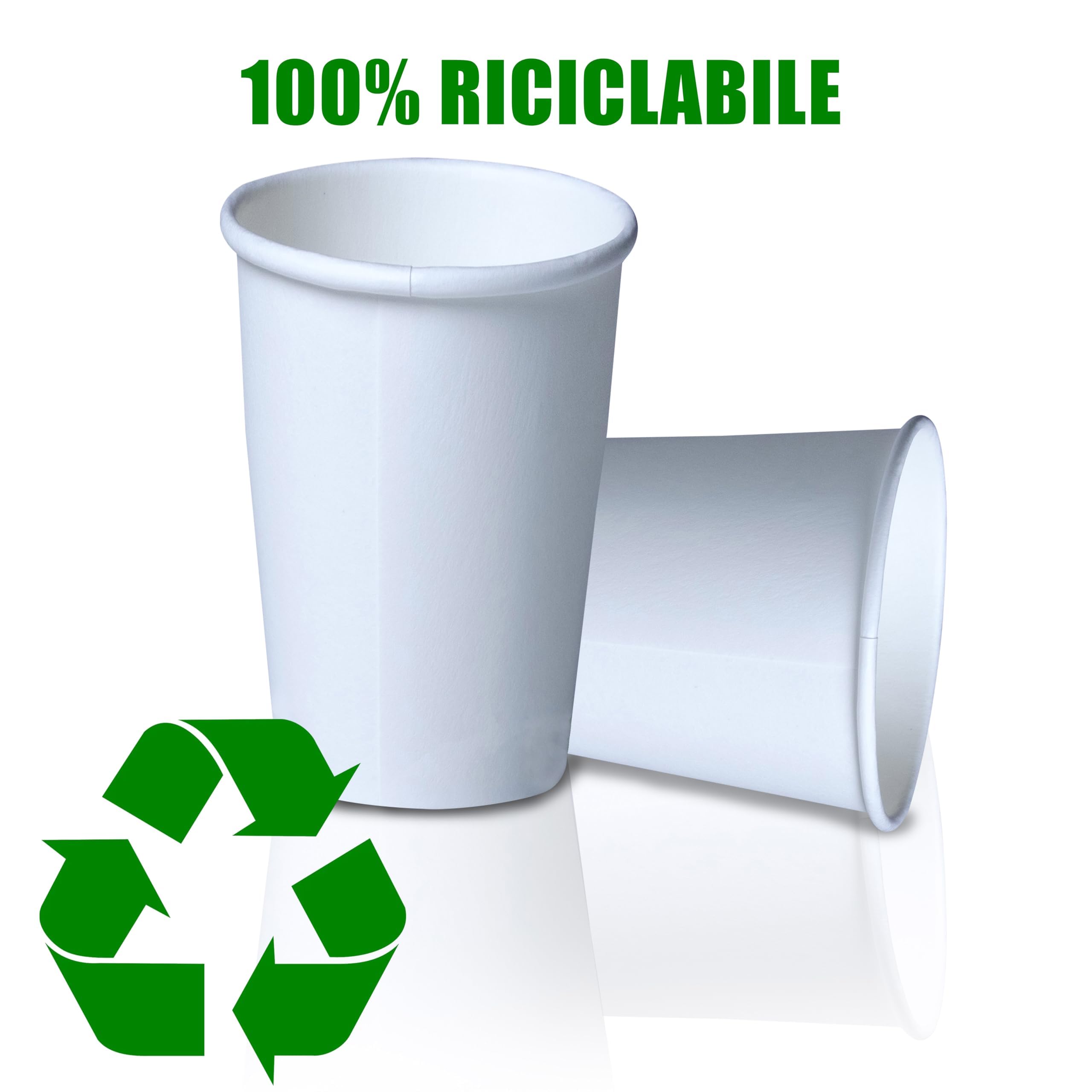DETERMONDO Bicchieri Carta Bianchi Monouso Grandi 360 ml Usa e Getta, Biodegradabili, Termici Ideali Per Acqua, Caffè, Cappuccino, Tisane e Bevande Calde Compostabili e Riciclabili 1000 pz