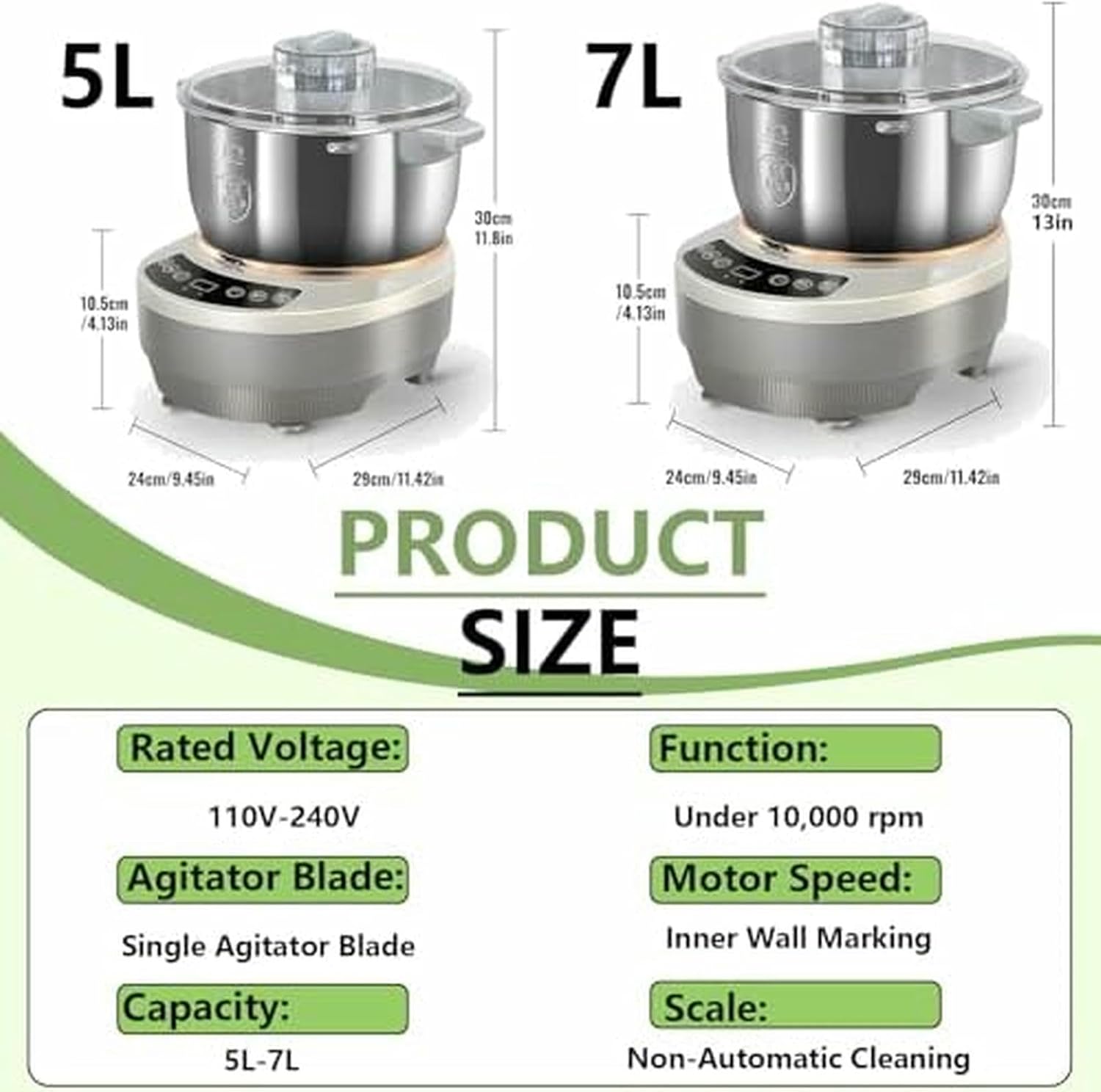 5L Electric Dough Maker with Ferment Function, Includes Measuring Cups & Spoons, Stand Mixer Perfect for Baking & Mixing at Home