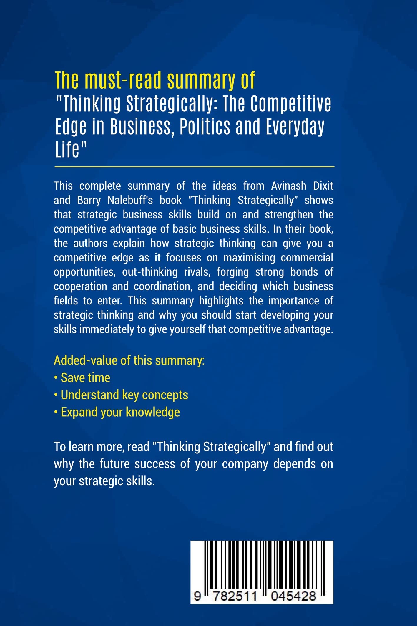 Summary: Thinking Strategically:Review and Analysis of Dixit and Nalebuff's Book