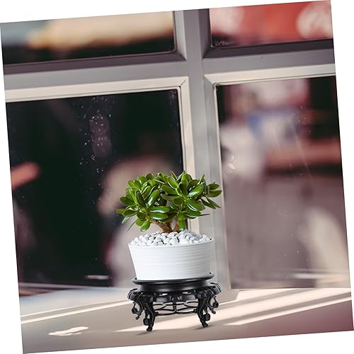 Miniatura 7 de Didiseaon Bandeja de soporte de flores para escritorio, soporte redondo para macetas, soporte redondo de madera, soporte para plantas en maceta,