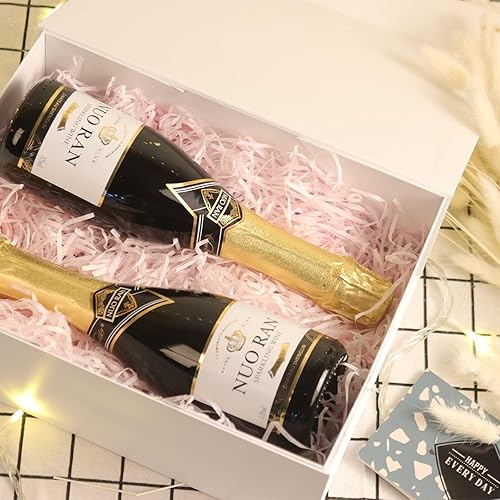 Miniatura 4 de Caja de regalo blanca de 11 x 8 x 4 pulgadas, paquete de 3 cajas de regalo magnéticas con tapas, cinta, cajas de regalo grandes para padrinos de