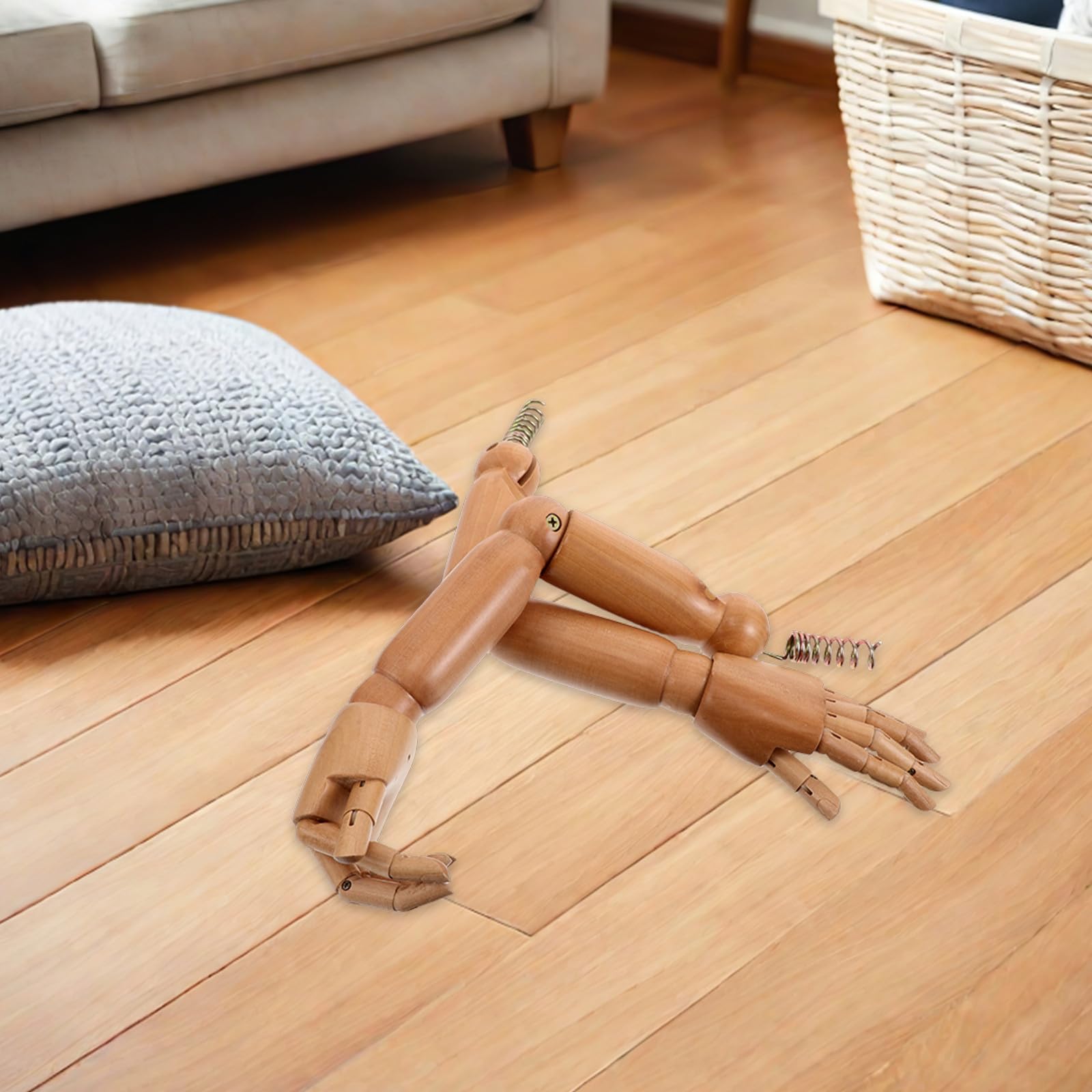 1 Paar Bewegliche Holzarme mit Flexiblen Gelenken Ersatzteile für Schaufensterpuppen aus Massivem Holz Realistische Modellhände für Fotografie und Soziale Integration