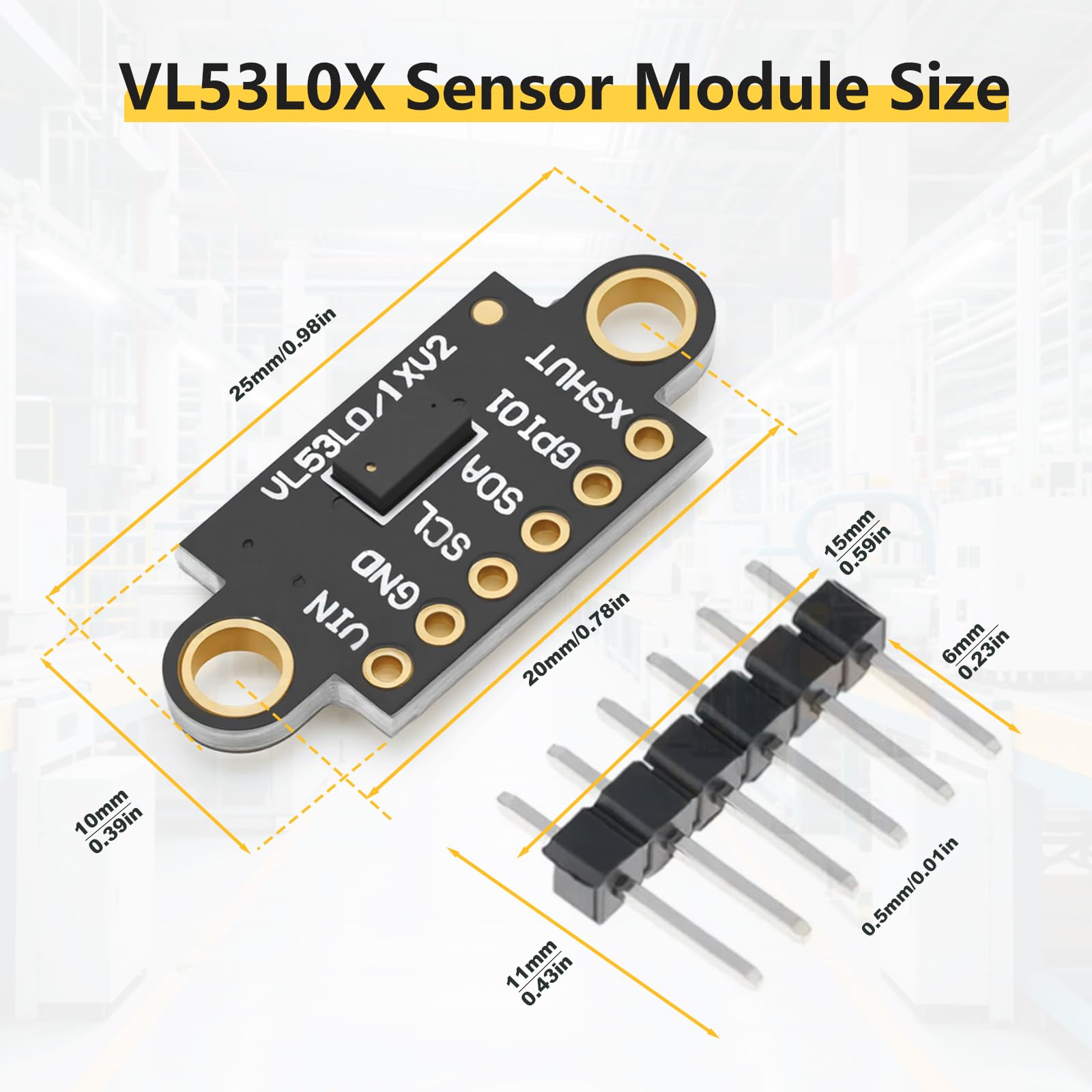Sensore Di Distanza Laser VL53L0X V2 | ToF I2C Per Arduino, Drone E Robot - 2 Pezzi