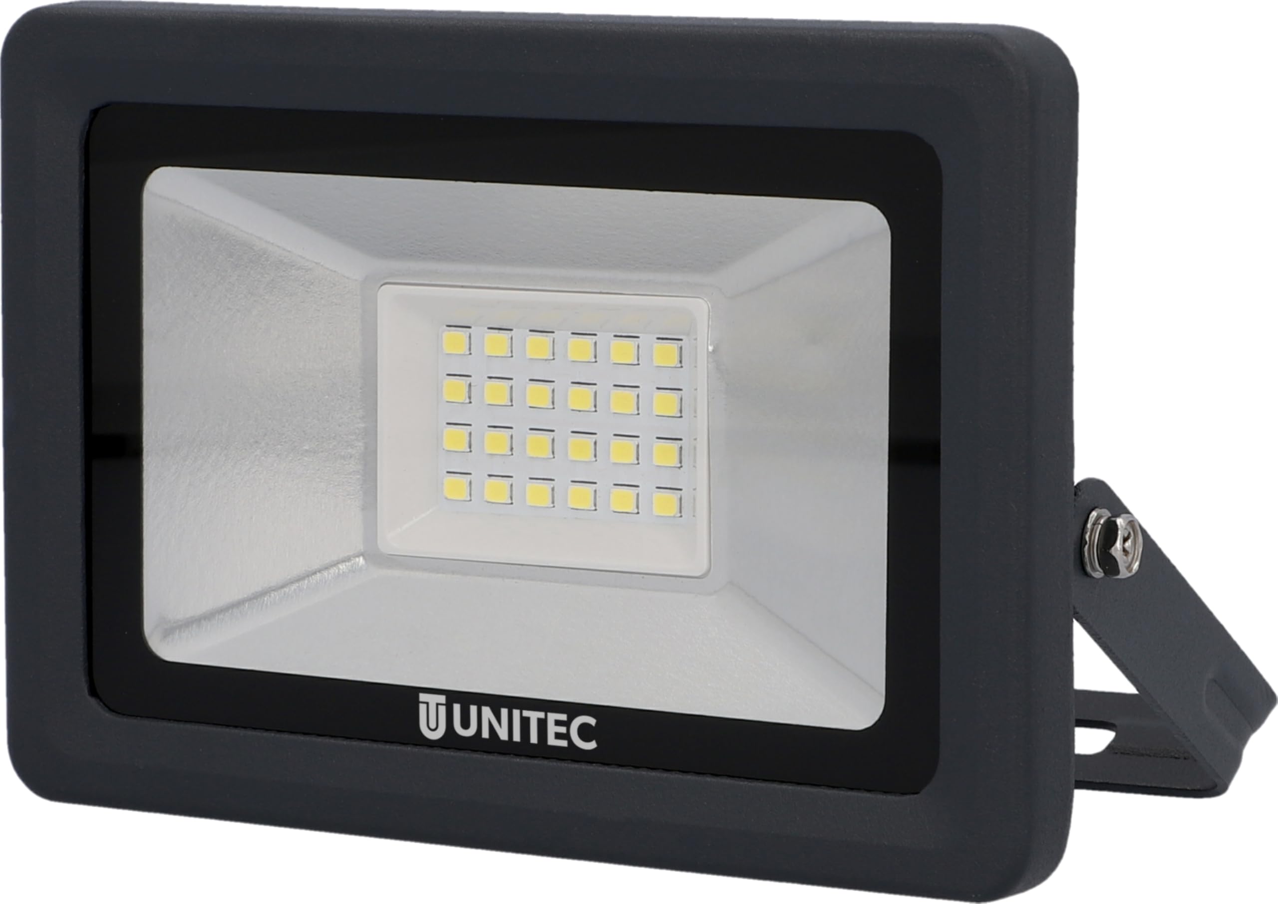 UNITEC LED Strahler 14 W, 1700 Lumen, IP65, Aluminiumdruckguss, Stecksystem & Schwenk-Bügel, Sicherheitsglas, energiesparend, langlebig, anthrazit