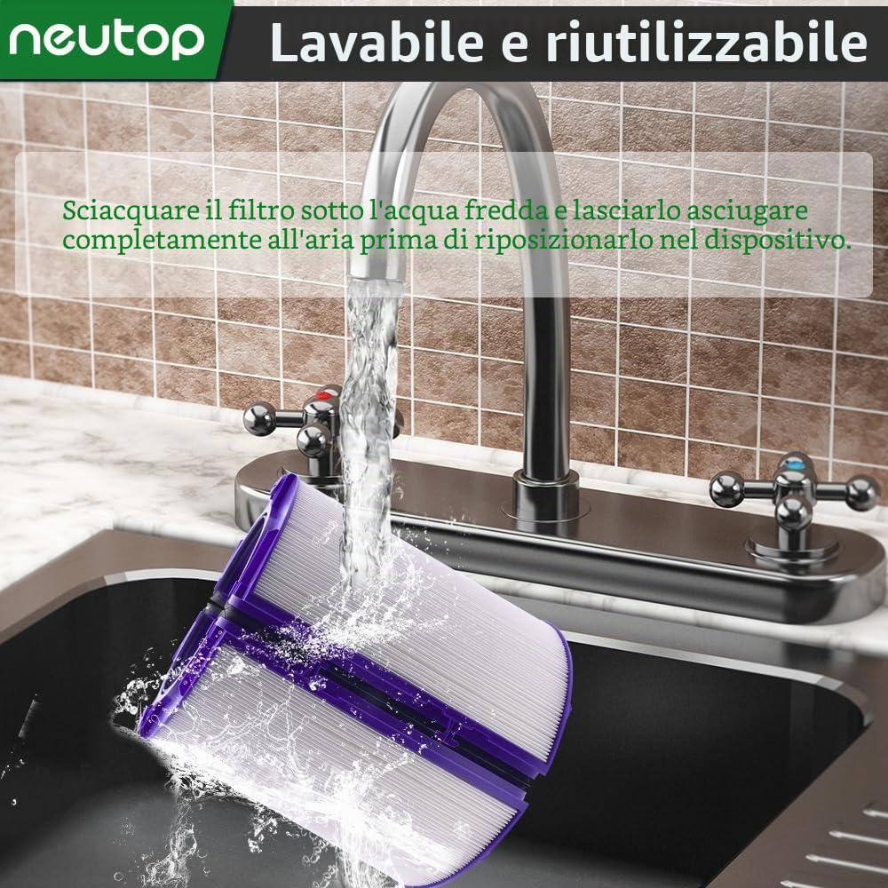 Combi Filtro HEPA e carbone compatibile con Dyson TP07 HP07 TP06 HP06 TP09 HP09 PH01 PH02 PH03 PH04 Purificatore d'aria Pure Hot Cool umidificatore (viola)
