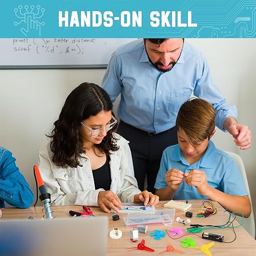 Miniatura 5 de Sntieecr Kit de motor de circuito eléctrico para niños de 8 a 12 años, kit de motor eléctrico con caja para proyecto de ciencia STEM de bricolaje,