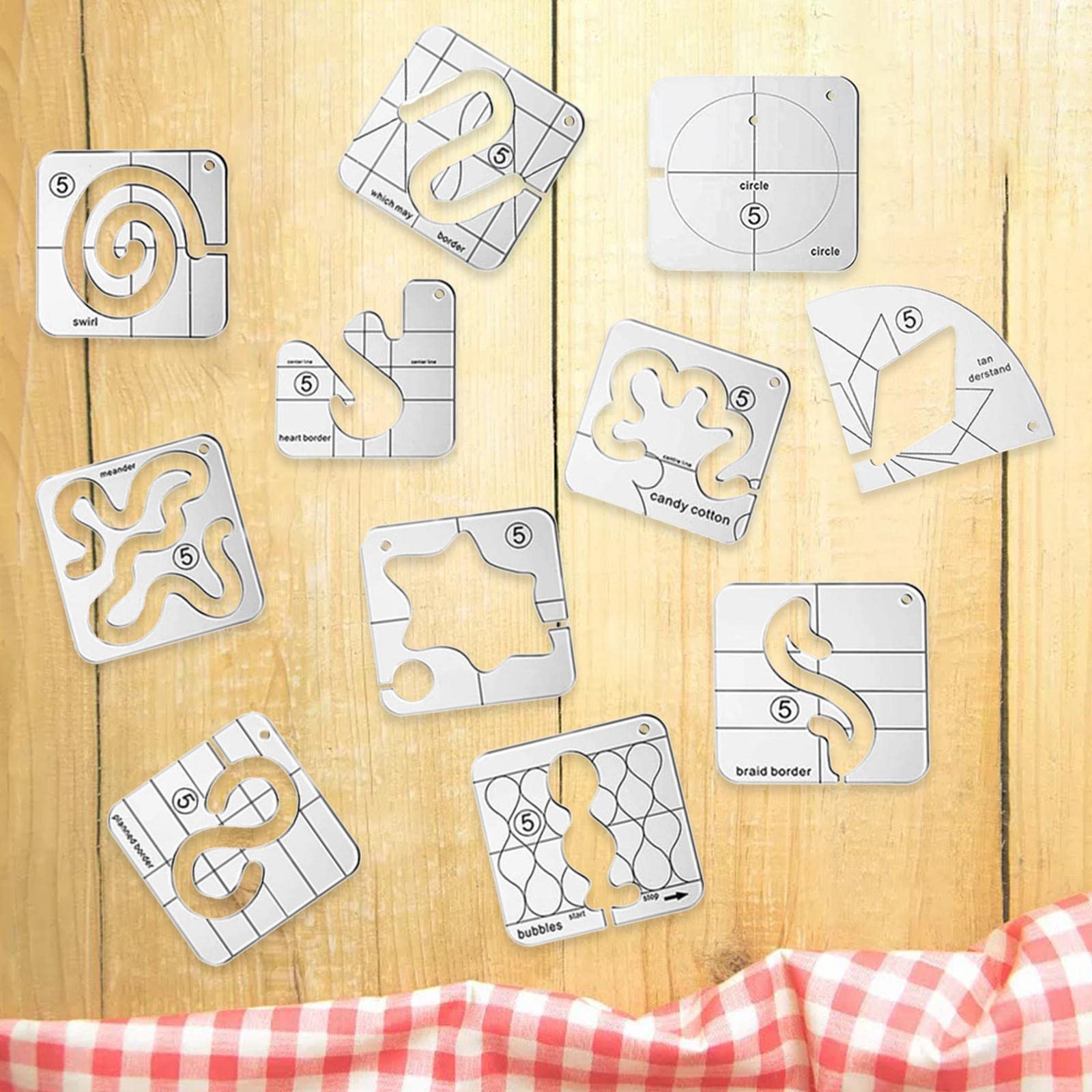 2 zestaw szablonów pikowania w swobodnym ruchu DIY domowy dla hobbystów haftu