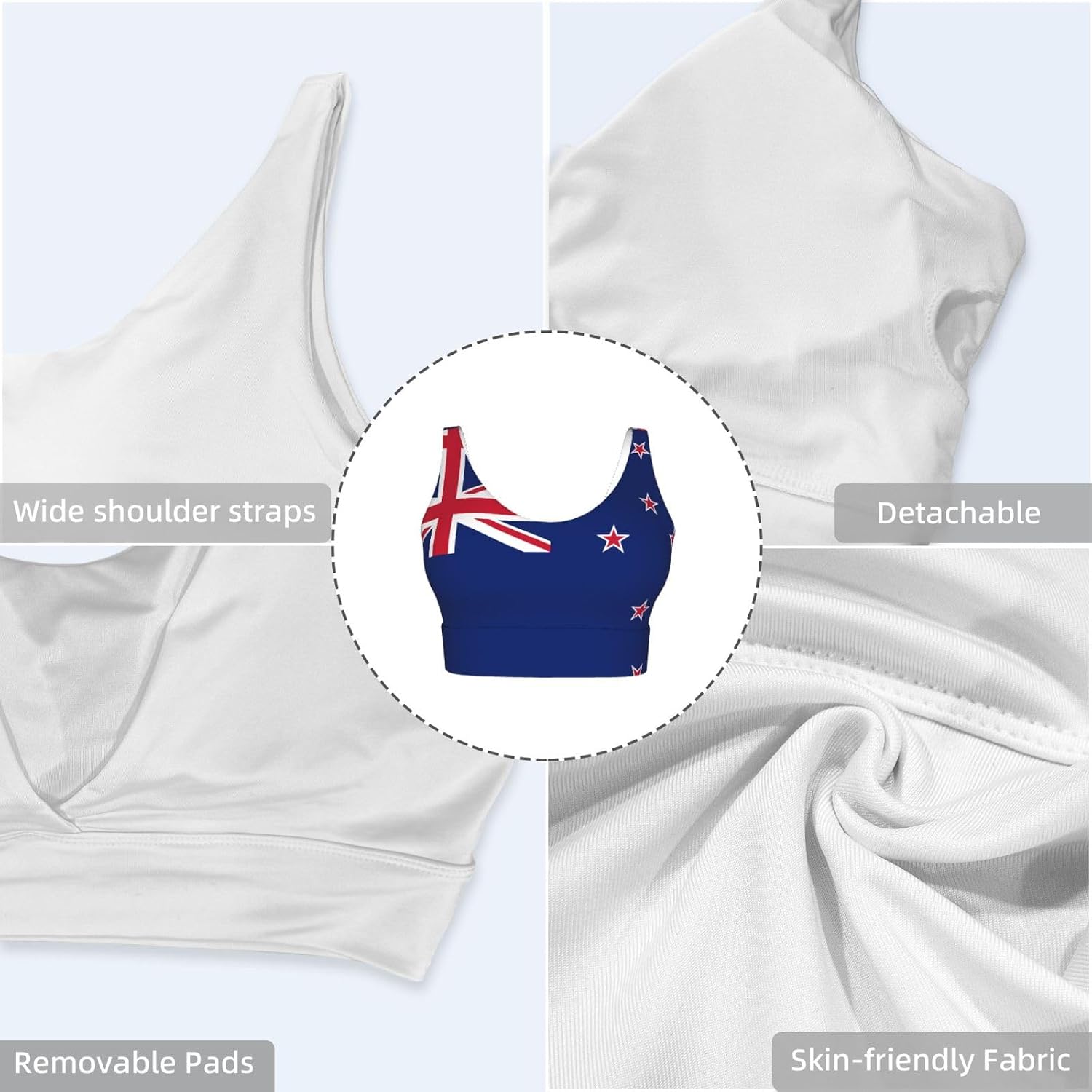 New Zealand Flag Women's Sports Vest, Light Running Gear, Soft Polyester for Fitness Exercise Outfit