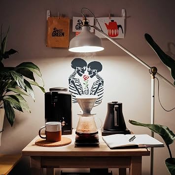 FINGERINSPIRE Skull Stencil 8.3x11.7inch Reusable Gothic Skull Stencil | DIY Skeleton Couple with Rose Painting Template Terrifying Atmosphere Stencil for Painting on Wood, Floor, Wall and Furniture
