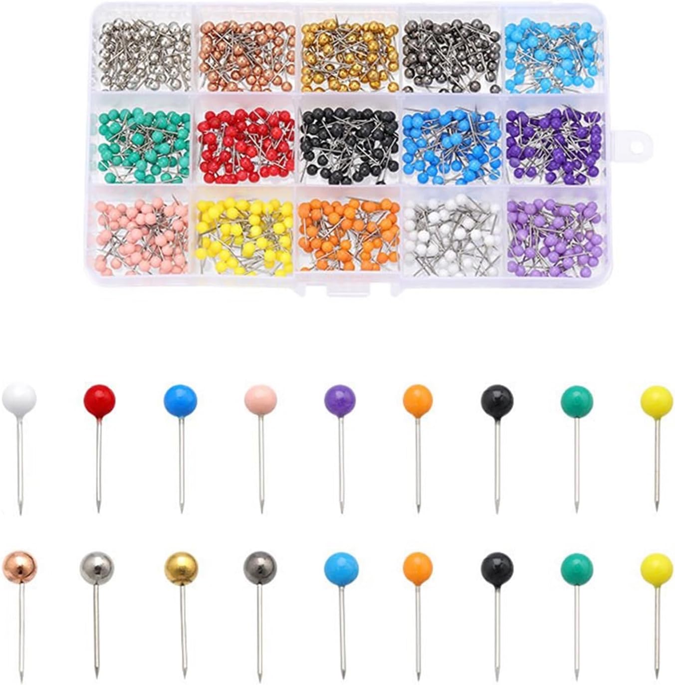 200/500/900Pcs Colored Head Sewing Positioning Pins 4mm for Quilting Pattern Making & Clothing Craft Color Coded Fabric Holding Pins