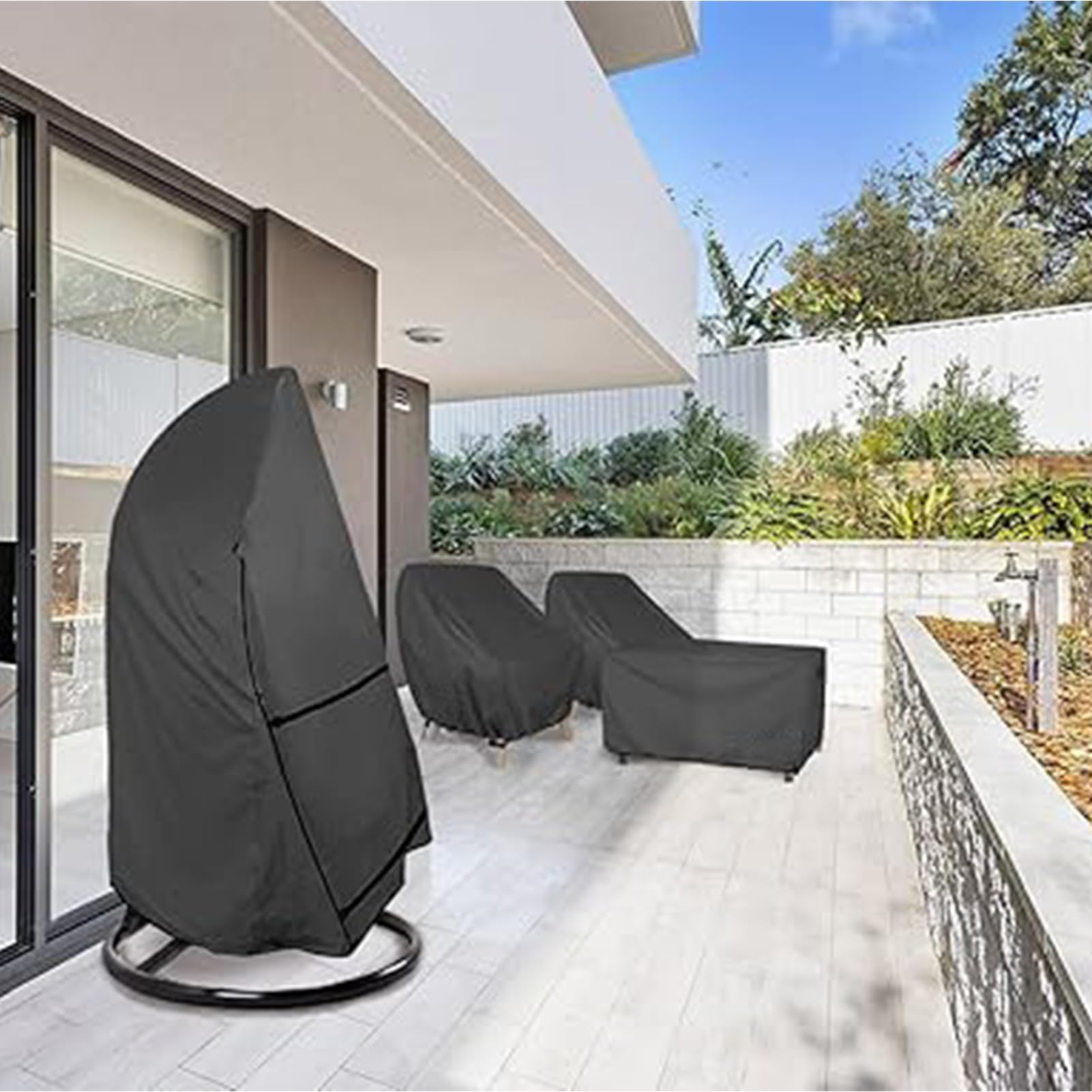 Generico Podwójny pokrowiec na fotel - wodoodporny pokrowiec na fotel bujany - pokrowiec na fotel odporny na agent, do domu, patio, ogrodu, podwórka, balkonu, salonu, hotelu, basenu