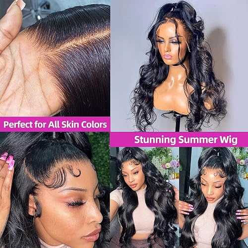 Miniatura 5 de PERISMODA Pelucas de cabello humano ondulado HD de 13 x 6 pulgadas, peluca frontal de encaje transparente de 30 pulgadas para mujeres negras,