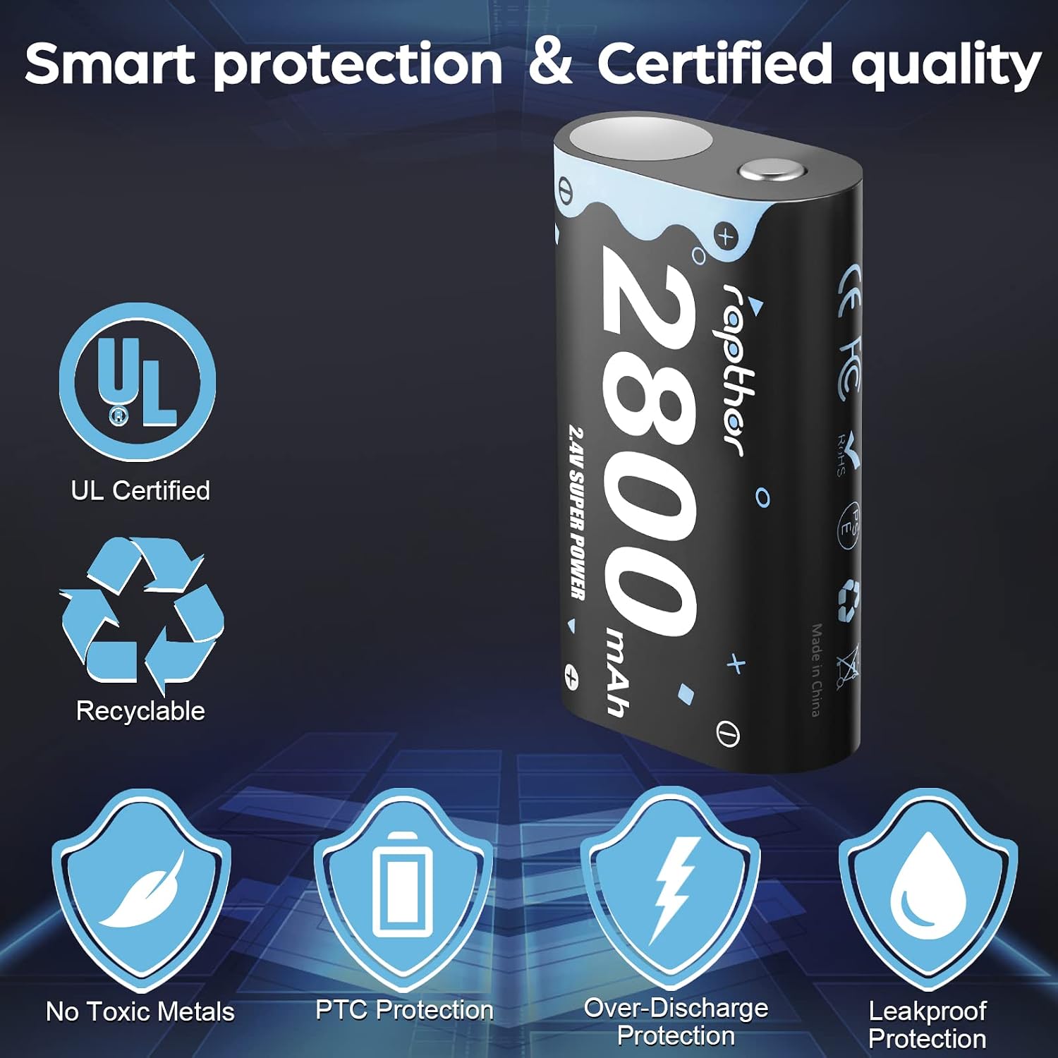 Rapthor 2800mAh Xbox One Rechargeable Battery Pack 2.4V Ni-MH Low Self Discharge for Xbox One/Xbox One S/Xbox One X/Xbox One Elite/Xbox Series S/X,Controller Batteries Pack with Charger