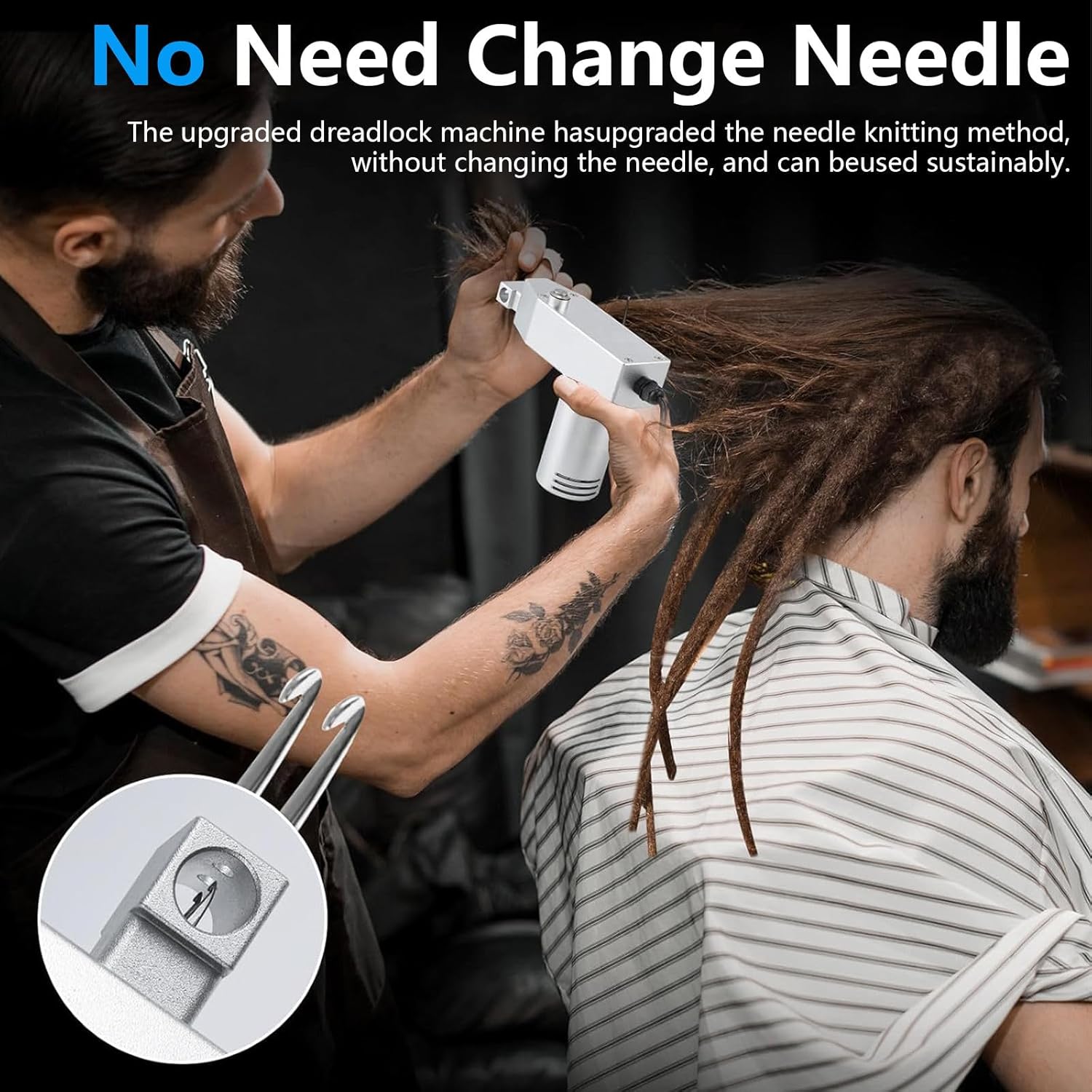 Handheld Dreadlock Machine, Automatic Loc Machine with 6 Replacement Holes & Multiple Tools, Ideal for Home and Salon Use