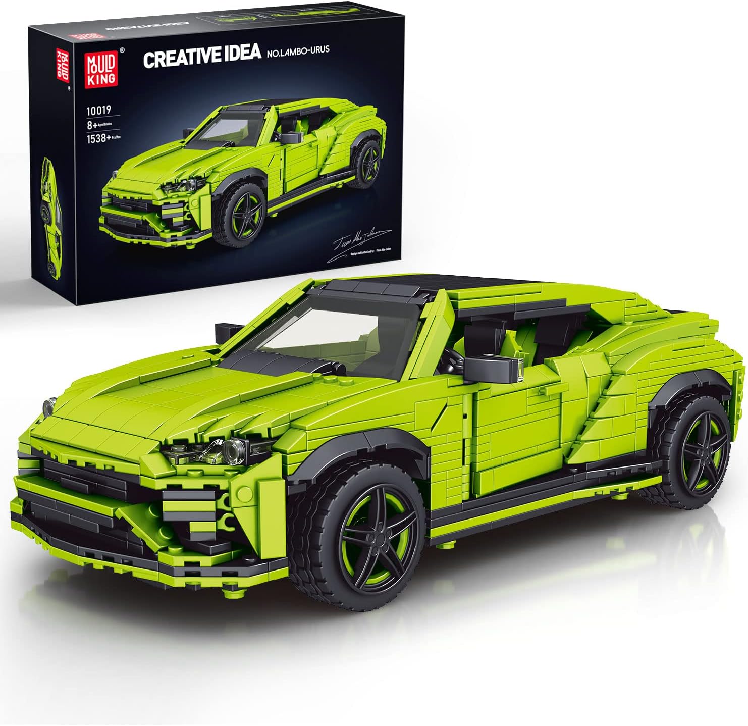 Mould KingLambo-Urus Model Building Sets Toy, 10019 Building Blocks Super Sports Car Model, Adult Collectible Building Kits for Kids Fans Teens (1538 Pieces)
