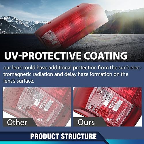 Miniatura 64 de PIT66 Luces traseras, compatibles con Ford F150 2009 2010 2011 2012 2013 2014 Conjunto de luces de freno traseras izquierda y derecha, lente roja