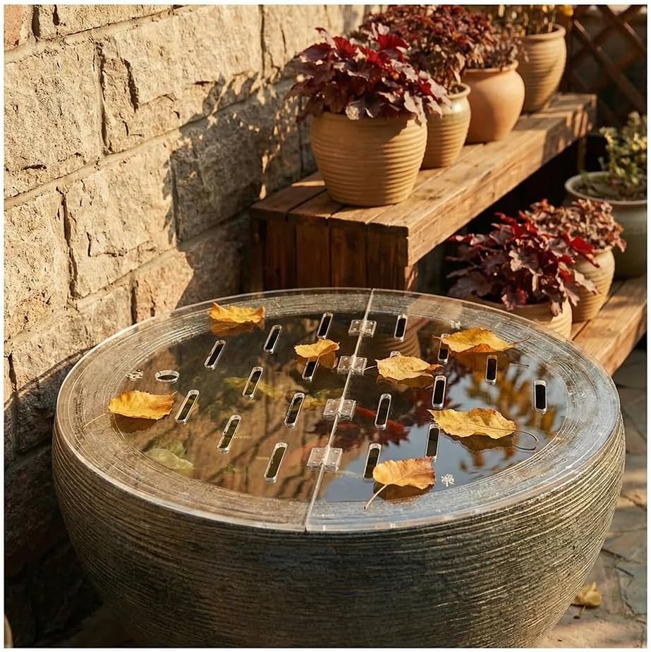 Rygcrud Acrylic Aquarium Hood Anti-Jumping Lid with Hole, Flip-top Round Plate Fish Tank Cover for Profection Fish, Reptiles, Turtles(85cm)