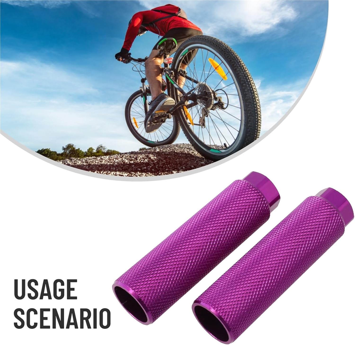 Bike Pegs 8pcs Bicycle Foot Pegs 100x28MM Aluminum Alloy Anti-Skid Lever Fit 38 Inch Axles