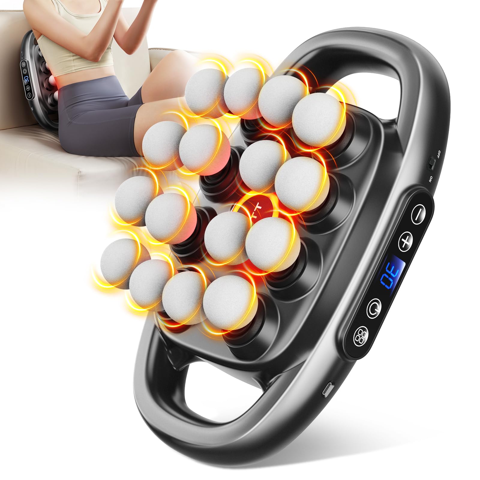 VTT Massagepistole mit 16 Massageköpfen,Tiefengewebe Massagegerät,Leises Handmassagegerät,3 Modi & 30 einstellbare Geschwindigkeiten massage gun,für Schulter Rücken zur Muskelentspannung Linderung von