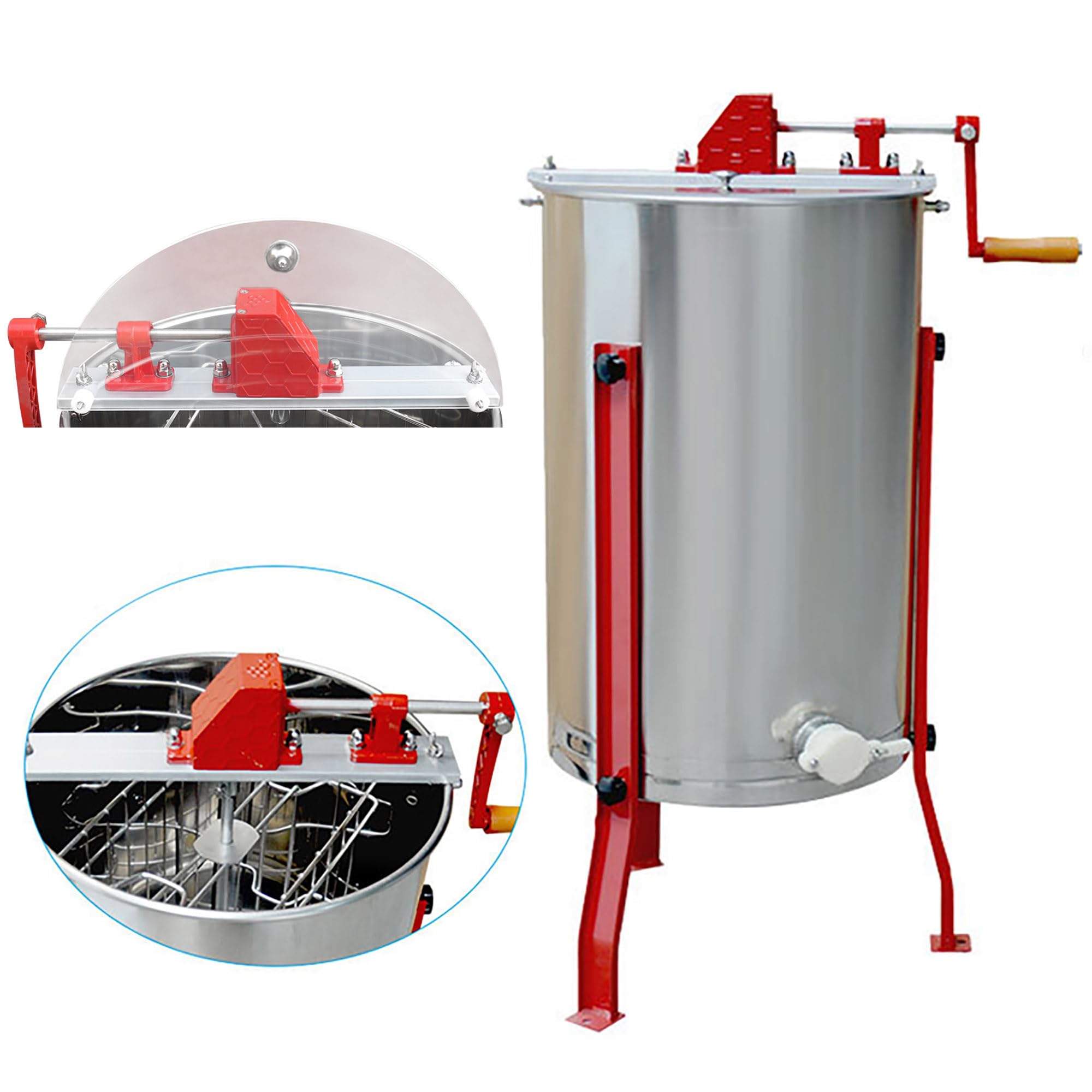 Amazon | 蜂蜜分離器 遠心分離機 手動蜂蜜抽出器 2フレーム ステンレス