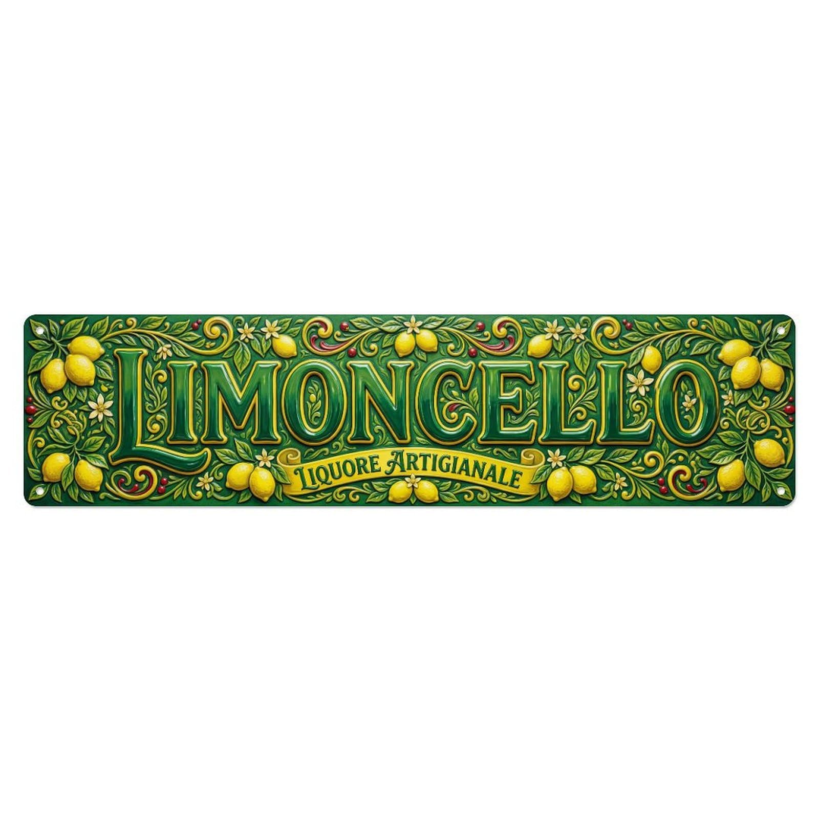 Limoncello Colorful Enamel Bar Metal Tin Skinny Sign Plaque Wall Decor for Cafe, Club Bar, Office, Home Garden Metal Poster 4x16Inch