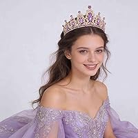 Vista 2 de Kamirola - Queen Crown and Tiaras Princess Crown for Women Crystal Headbands for Bridal, Princess for Wedding and Party Negro