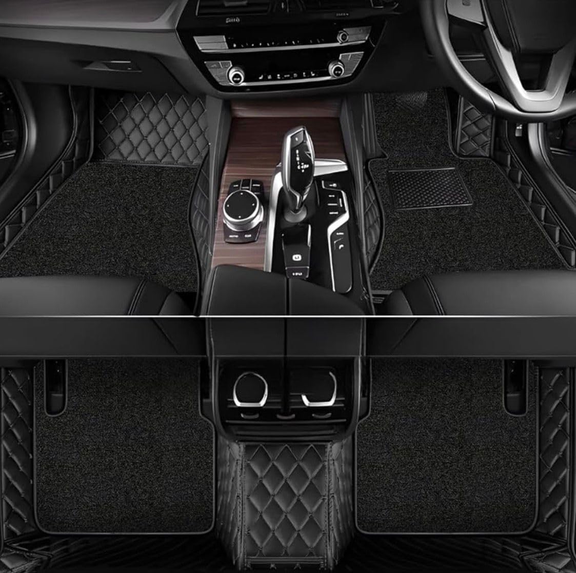 7D Car Floor Mats for Lexus LX 570 (2018-2024) | Waterproof | Anti-Slip | Luxury Premium Leather Car Mat | Full Coverage | All Weather | Custom Fitted Car Foot Mats - Full Black