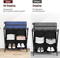 Vista 4 de aboxoo 2 Pack Luggage Rack with storage, Guest Room Folding Suitcase Stands, Holds up to 120 lb, Space Saving Suitcase Holders for guest room
