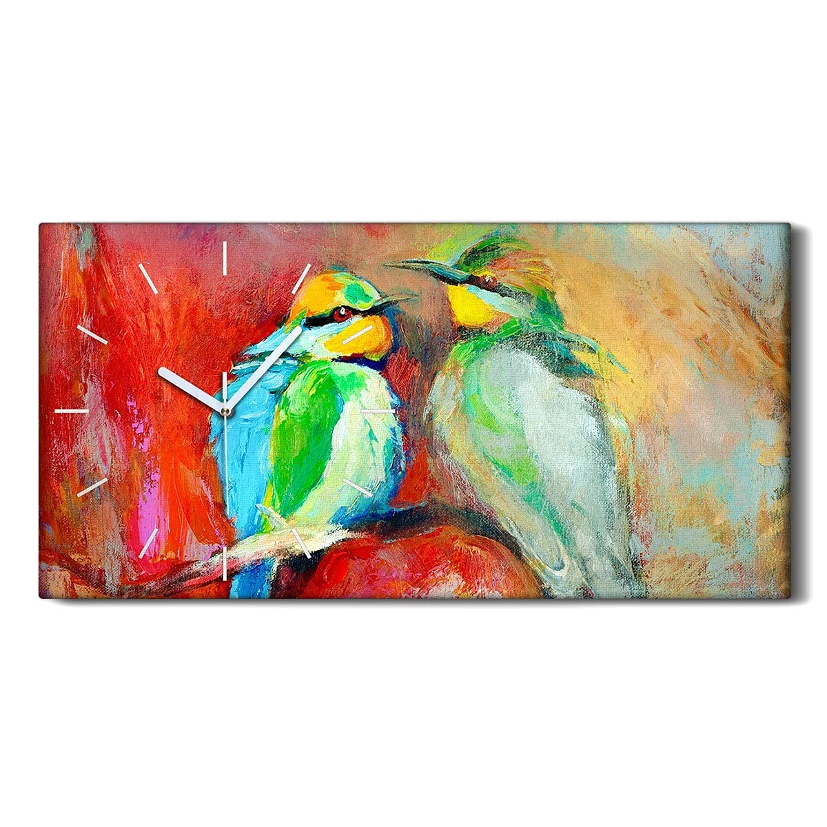 Horloge sur toile art moderne oiseaux bee décoration image salon