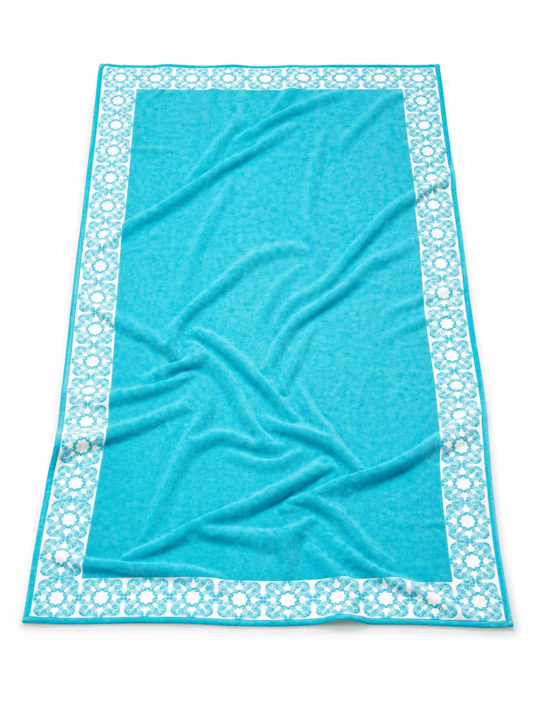 Telo Mare Premium 100x200 cm in Cotone Velour 450 g/m² – Extra Assorbente e Morbido – Qualità Spa & Hotel – Con Sacchetto in Tessuto (TURCHESE)