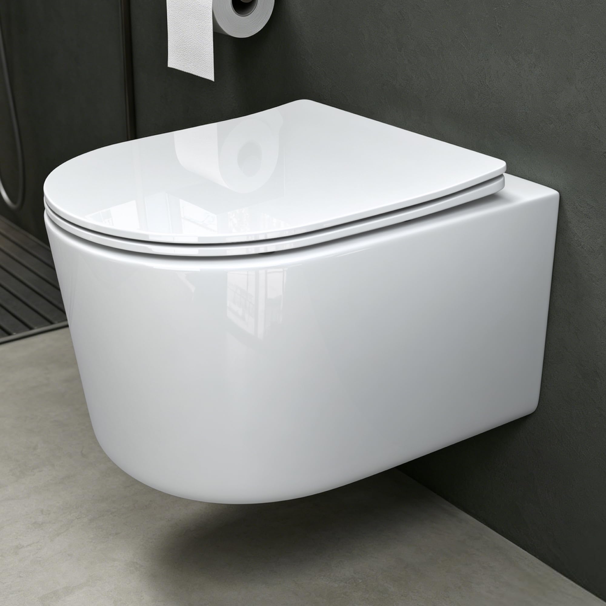 Mai & Mai Rimless Wall-Mounted Toilet Pan with Soft Close Toilet Seat — image 1