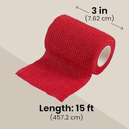 Miniatura 5 de Juvale Cohesive Self-Adherent Bandage Wrap - Elastic Support for Sprains & Sports Tape - Vet Wrap for Horses & Dogs - Hand-Tearable Design & Grip