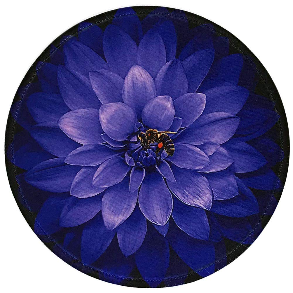 Knocent Mouse Pad,Anti Slip Rubber Round Mousepads Desktops Gaming Mouse Mat Customized Designed for Home and Office,7.9 x 7.9inches (Flower A)