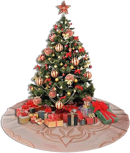 Miniatura 4 de Falda de árbol de Navidad con estampado de oro rosa, tapete suave para árbol de Navidad, decoración de Navidad para Año Nuevo, vacaciones, Navidad,
