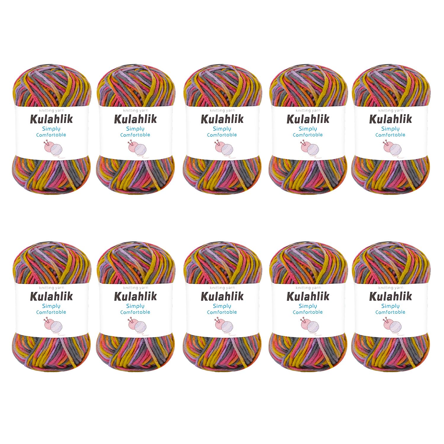 250g(5x50g) Acrylic Yarn for Crochet/Knitting, Colorful Gradient Yarn Thread, 5 Rolls Skeins, Perfect for Any Knitting Crochet and Crafts Mini Project — view 31