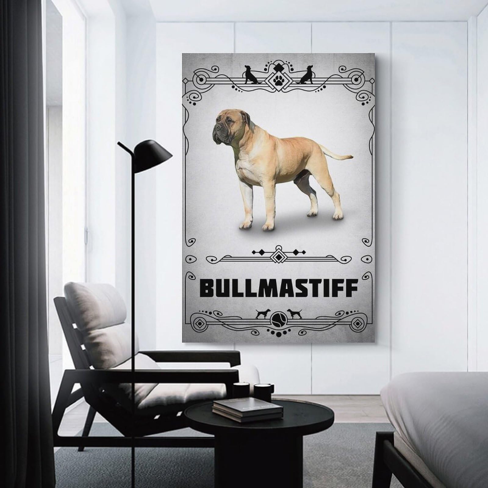 Junmoney Wall Picture Print Bullmastiff, 12x18inch(30x45cm), for Entrance Walls, Hall Decor Or Foyers, A Neat Decor Update for Hallways