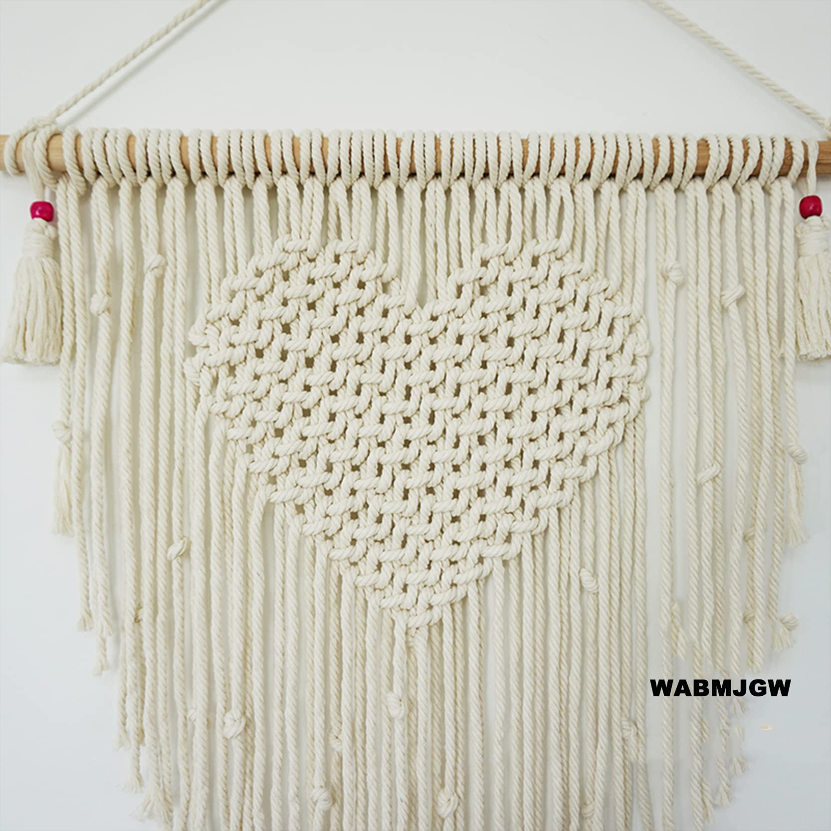 Tapiz para colgar en la pared de macramé, bohemio, chic, 50 x 75 cm, macramé, tela de algodón, hecha a mano, decoración del hogar