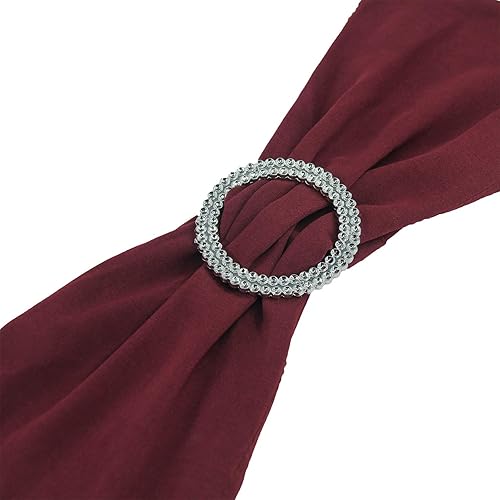 Miniatura 10 de WELMATCH Bandas de elastano doradas para silla, 50 unidades, para decoración de bodas, banquetes, fiestas, eventos, lazos para sillas (dorado, 50)