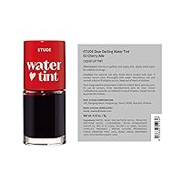Vista 8 de ETUDE Dear Darling Water Tint – Cherry Ade (0.32 onzas) Tinte labial de color vivo con acabado hidratante sin peso y no pegajoso Tinte de labios