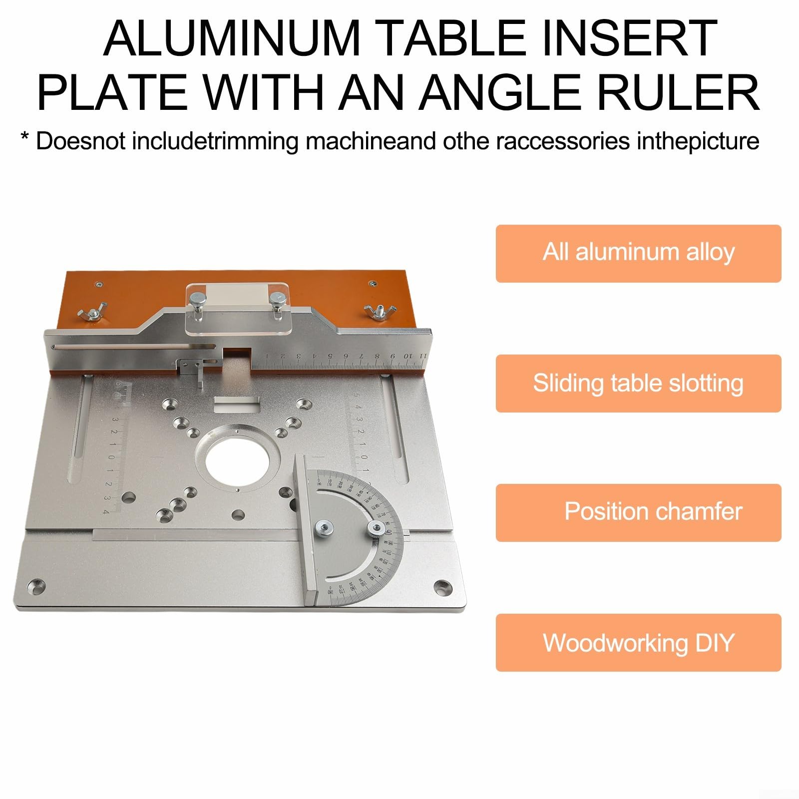Aluminium Einsatzplatte für Oberfrästisch Kompatibilität, Holzfräsarbeiten für Oberfläche mit Gehrungslehre und Staubabsaugung kompatibel, Flip Top Router Tisch für Holzbearbeitung Werkstatt