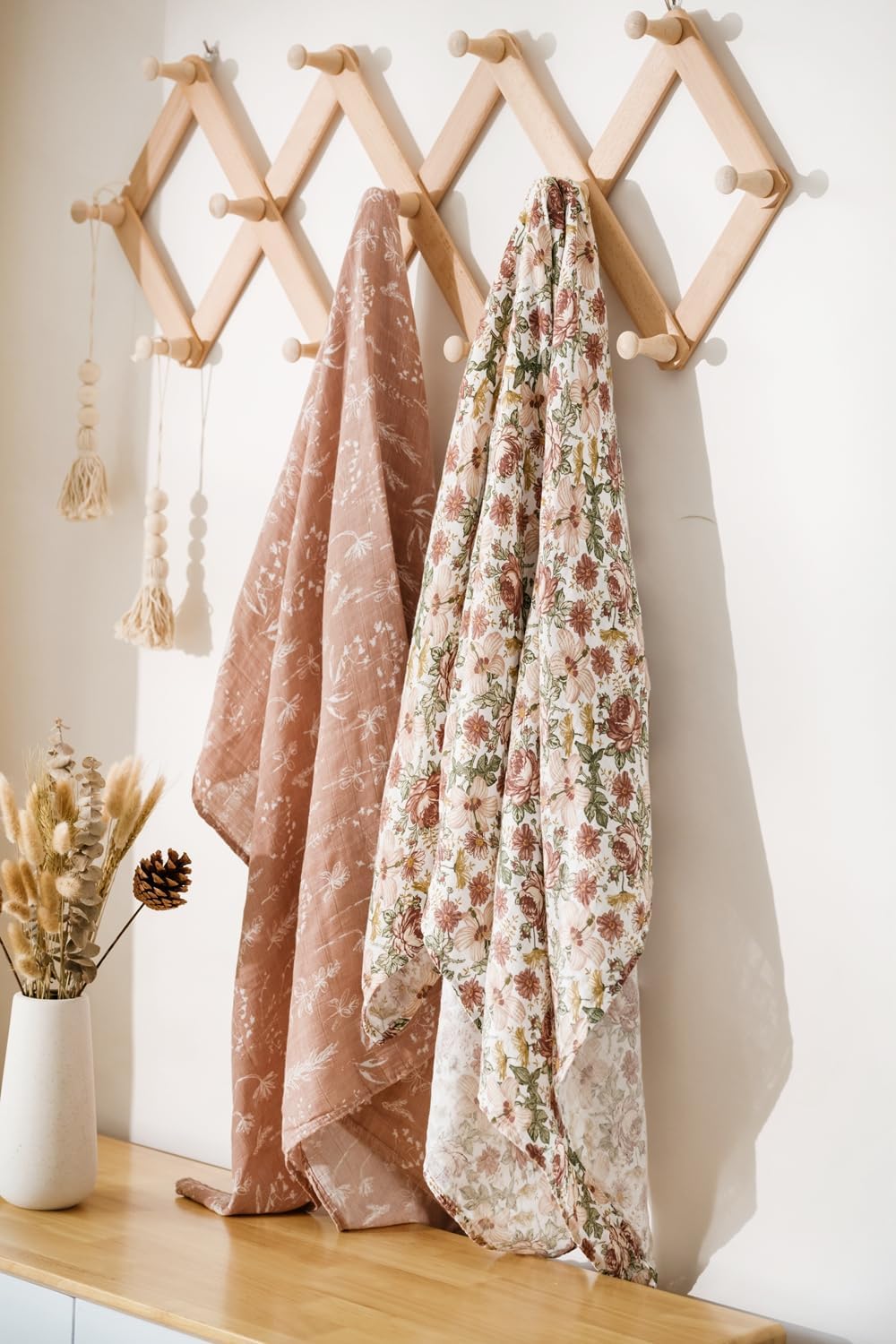 Little Jump 2 Pack Western Wild Flowers Muslin Swaddle Blankets for Baby Girls, Receiving Blanket Large 47 x 47 inches, Soft Breathable Muslin Baby Blanket for Newborn(Vintage Floral) - Image 3