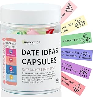 60 Romantic & Fun Date Night Ideas (Budget-friendly) Message in a Bottle, Unique Bridal Shower & Bachelorette Gifts, Wedding/Engagement/Anniversary/Newlyweds Gifts for Couples Him or Her