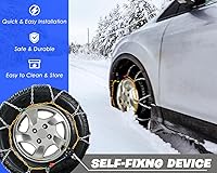 Vista 2 de Snow-Chains - Cadena de tracción de neumáticos de 1 minuto de ajuste rápido, fácil instalación, portátil, reutilizable, universal, cadena