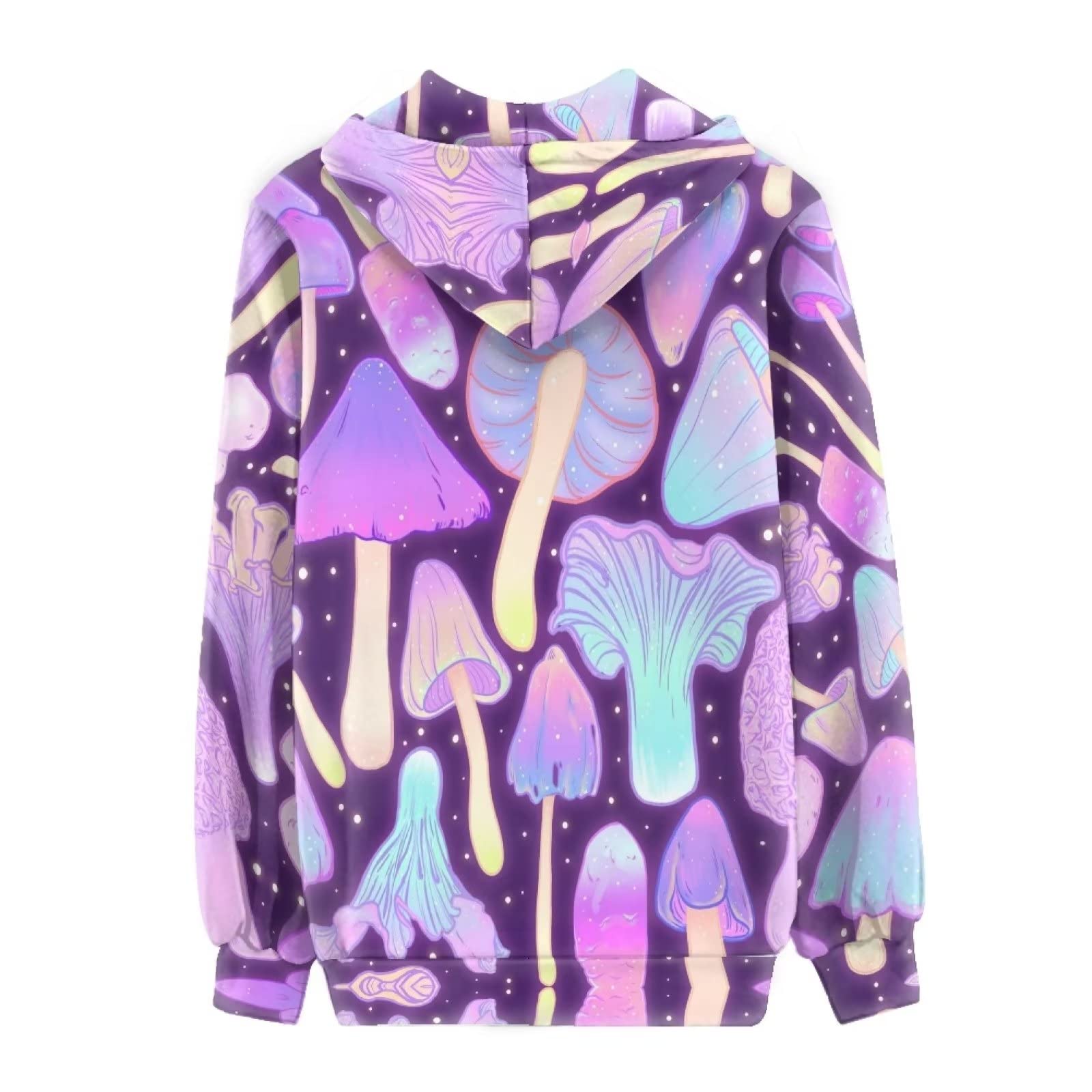 HUIACONG Bluza z kapturem z zamkiem błyskawicznym dla kobiet rozmiar XS-5XL nastolatki bluza z kapturem, Różowy Grzyb Gwieździsty, L