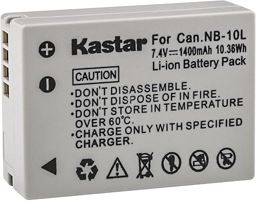 Kastar Batería (paquete de 1) de repuesto para Canon NB-10L, CB-2LC, funciona con Canon PowerShot G1 X, PowerShot G15, PowerShot G16, PowerShot SX40