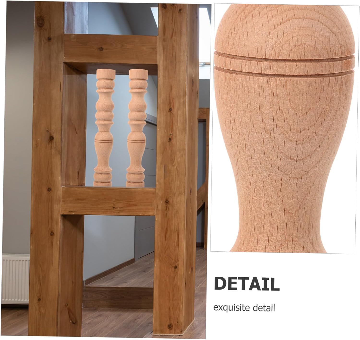 Levemolo Carved Wooden Roman Column Unfinished Decorative Post for Cabinet and Furniture Accents Rustic Solid Wood Pillar for Home and Architectural Design Enhancements