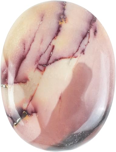 Crocon Mookaite rosa de 1.969 in, piedra ovalada grande de palma de 900 quilates, para masaje de bolsillo natural, equilibrio de chakras, piedras