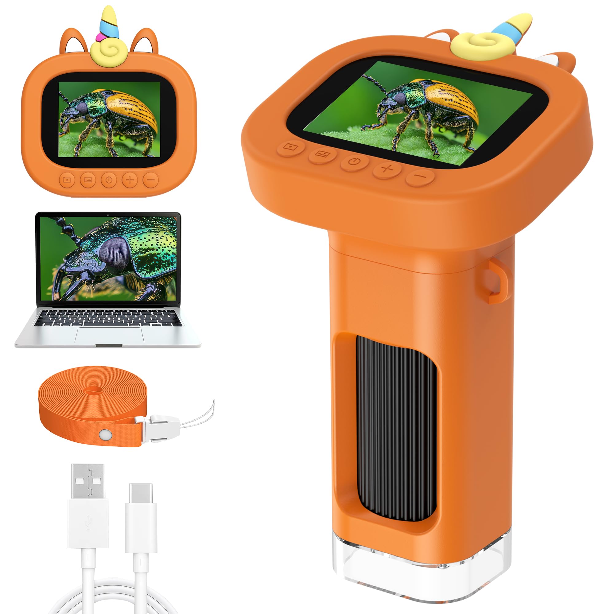 USCAMEL Digitales Mikroskop für Kinder 1000X: mit 2,4-Zoll-Farbdisplay